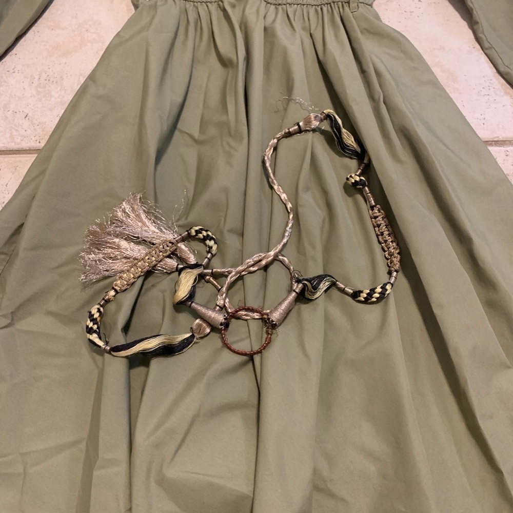 Vtg RAOUL Safari Utility Shirt Dress with Belt - Olive Green - Maxi- Soze 14 - Picture 3 of 8